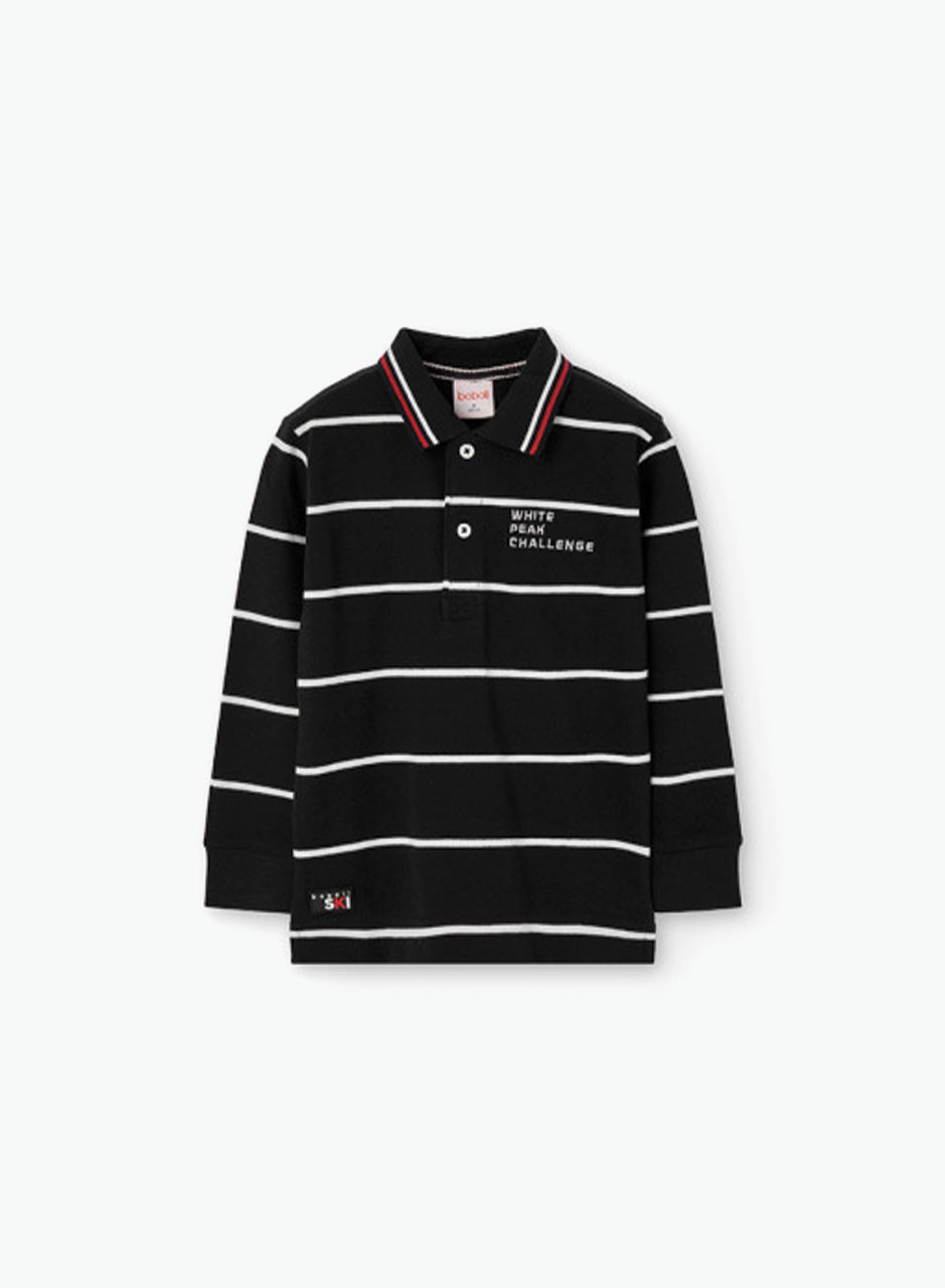 Полосатое поло с длинными рукавами Полосатое поло с длинными рукавами