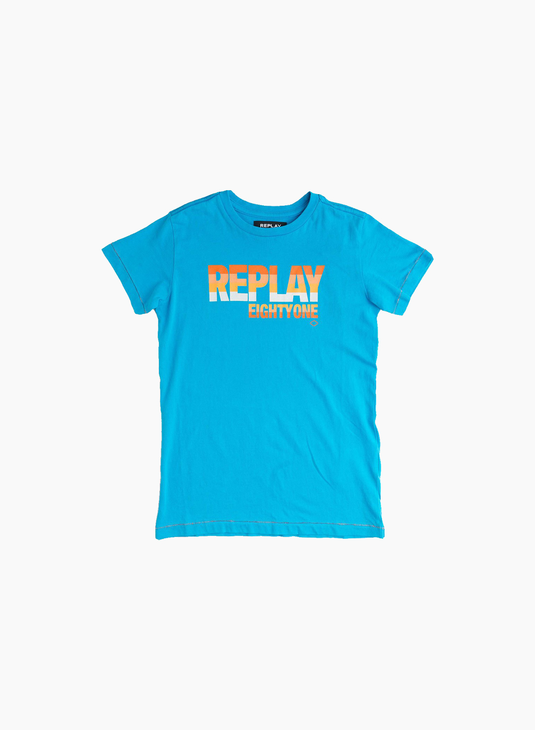 Short sleeve T-shirt with printed Replay logo