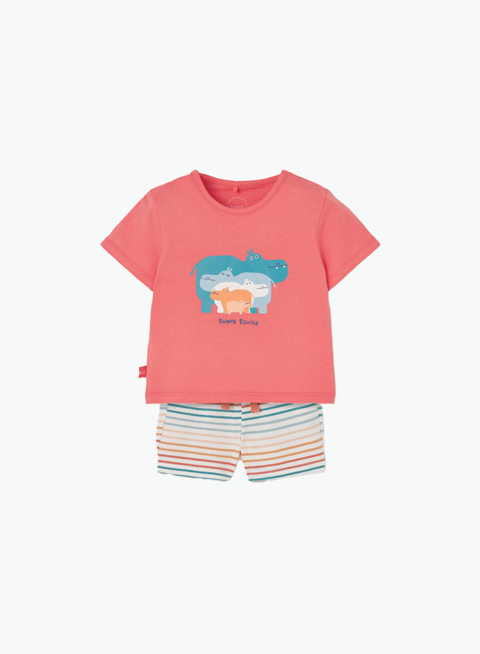 Комплект из шортов и футболки "Бегемоты"