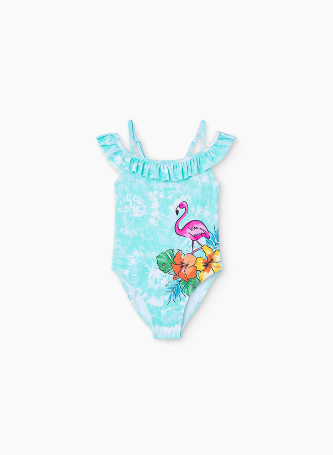 Swimsuit with flamingo print