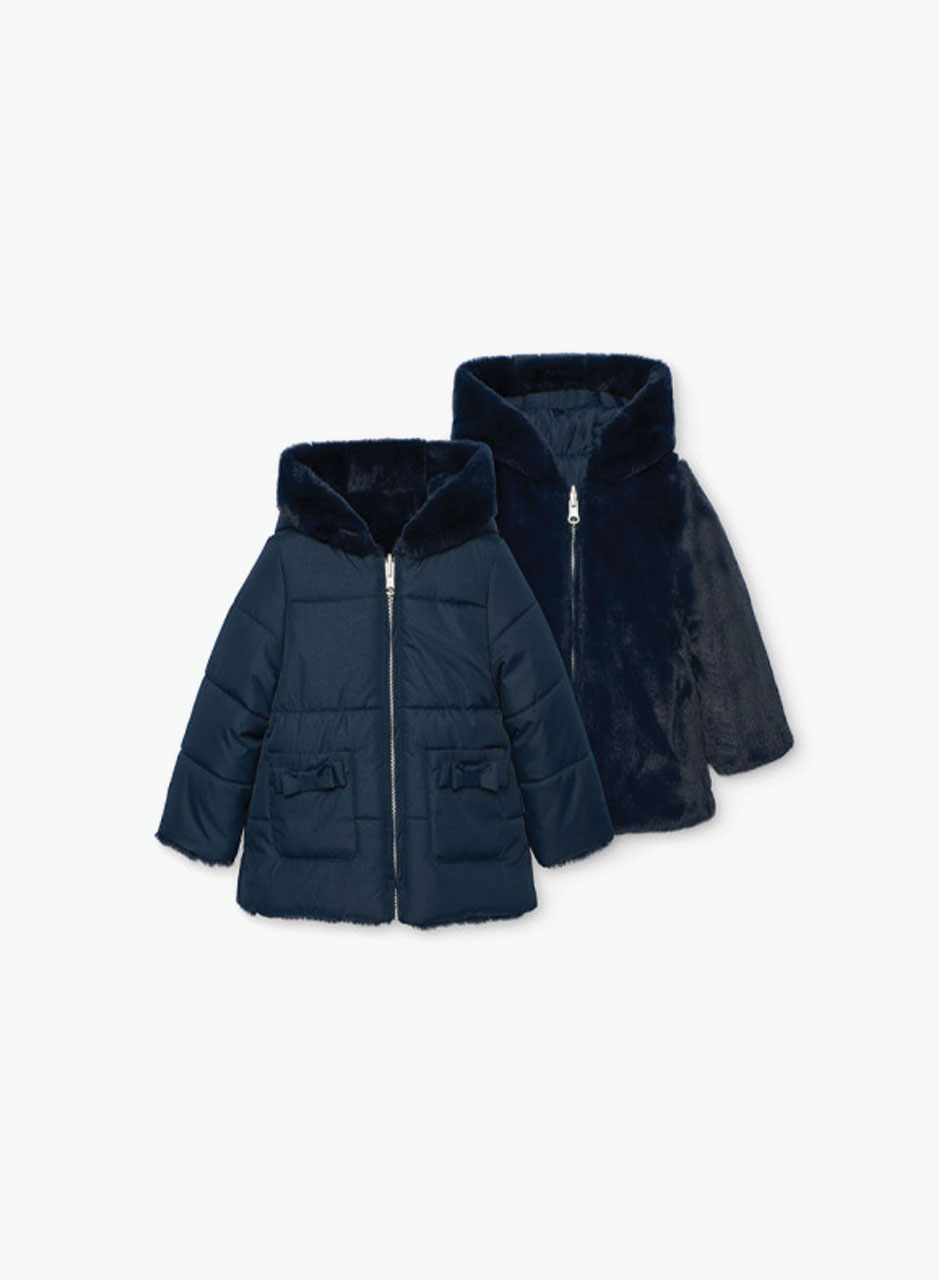 Reversible jacket with fur Reversible jacket with fur