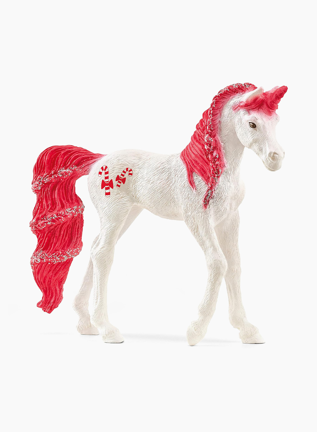 Animal figurine "Collectible unicorn. Candy cane"