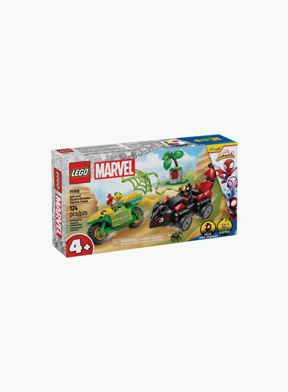 Կառուցողական խաղ Marvel «Spin and Electron dinosaur vehicle chase»