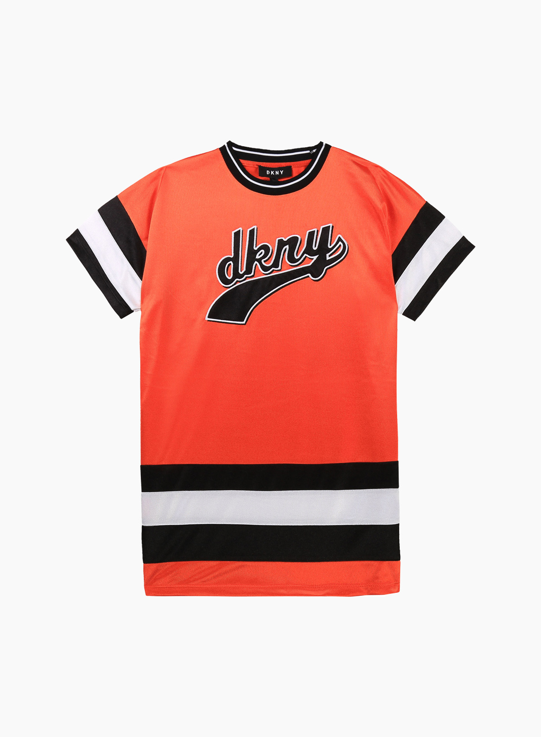 Short sleeve dress with DKNY patch at the front Short sleeve dress with DKNY patch at the front