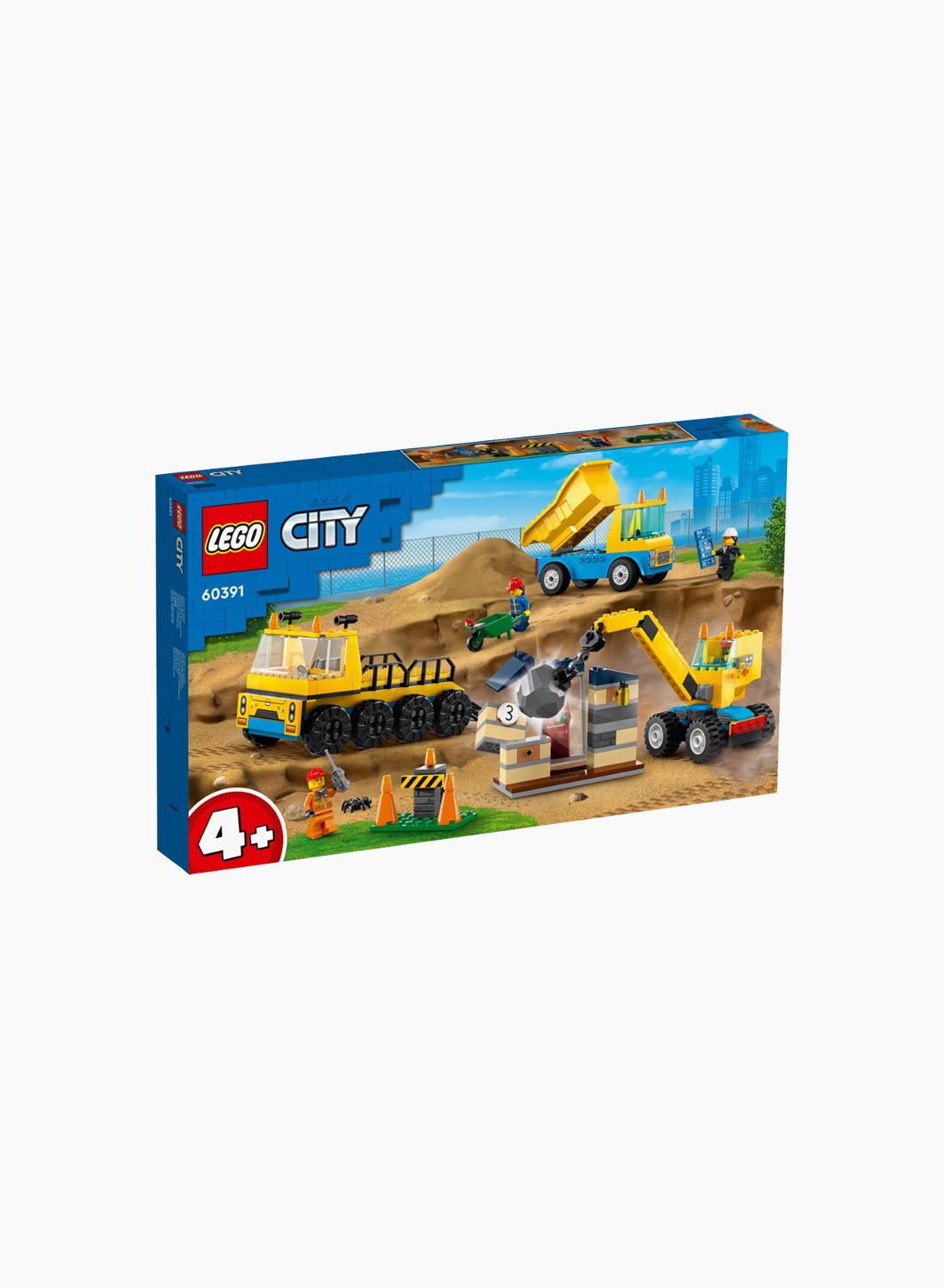 Constructor City "Construction Trucks and Wrecking Ball Crane"