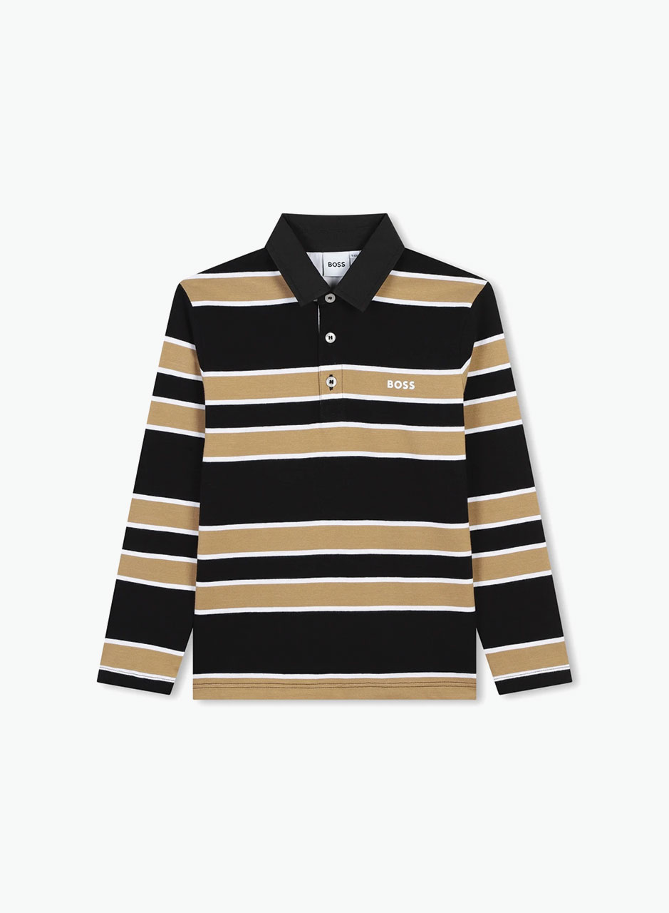 Long sleeve, striped polo