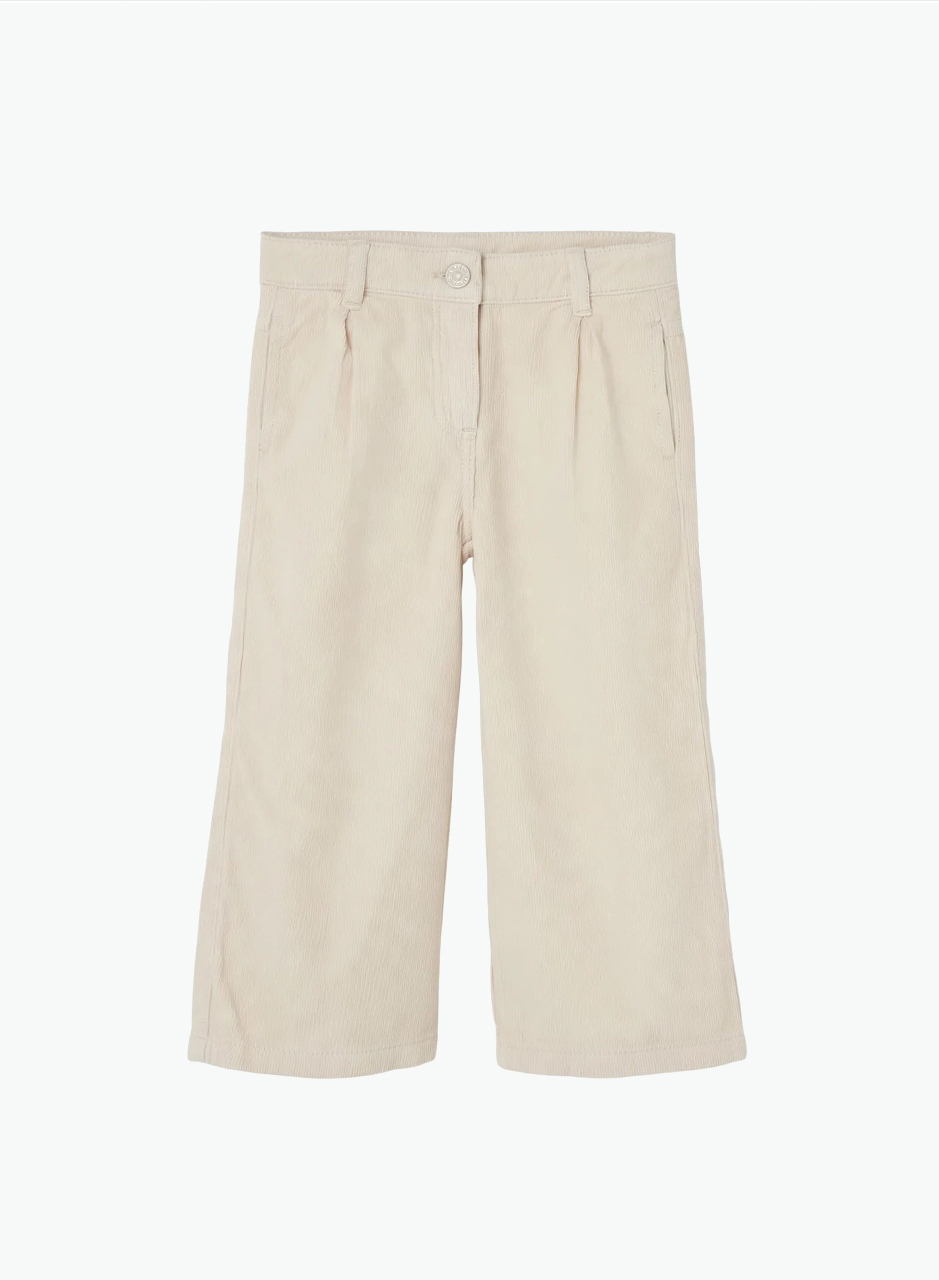 Wide-leg cotton pants
