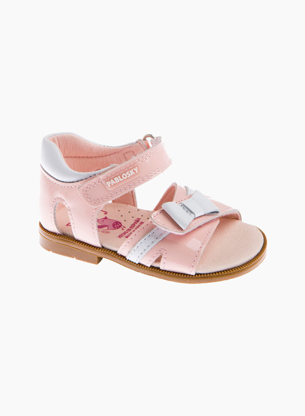 Baby sandals with white leather bow