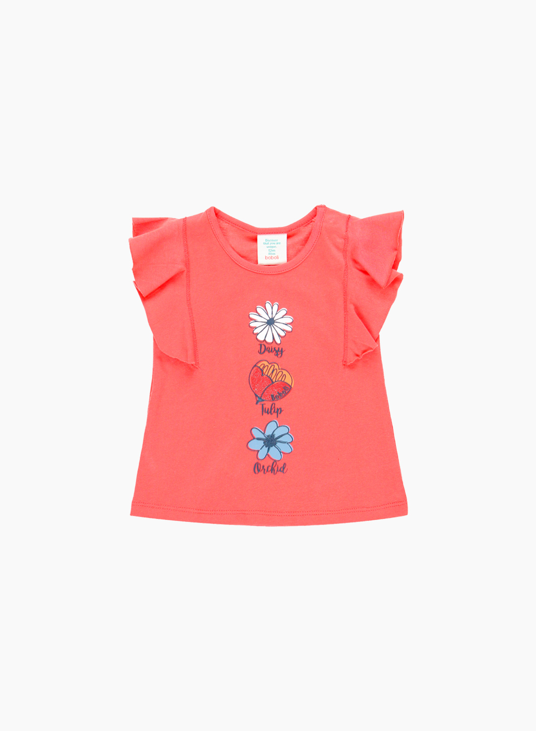 T-shirt with ruffle shoulders