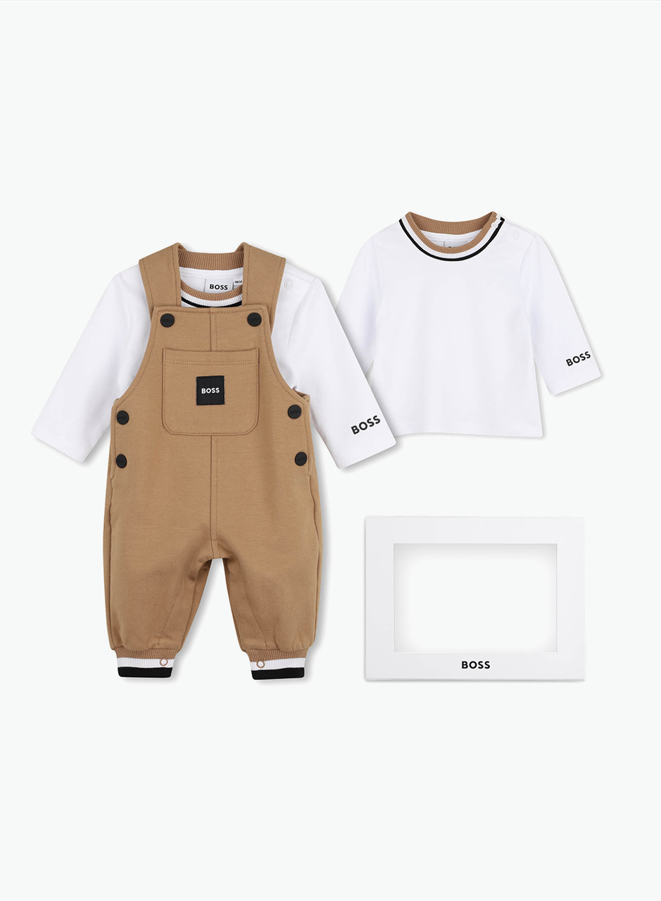 Jumpsuit and long-sleeved shirt set