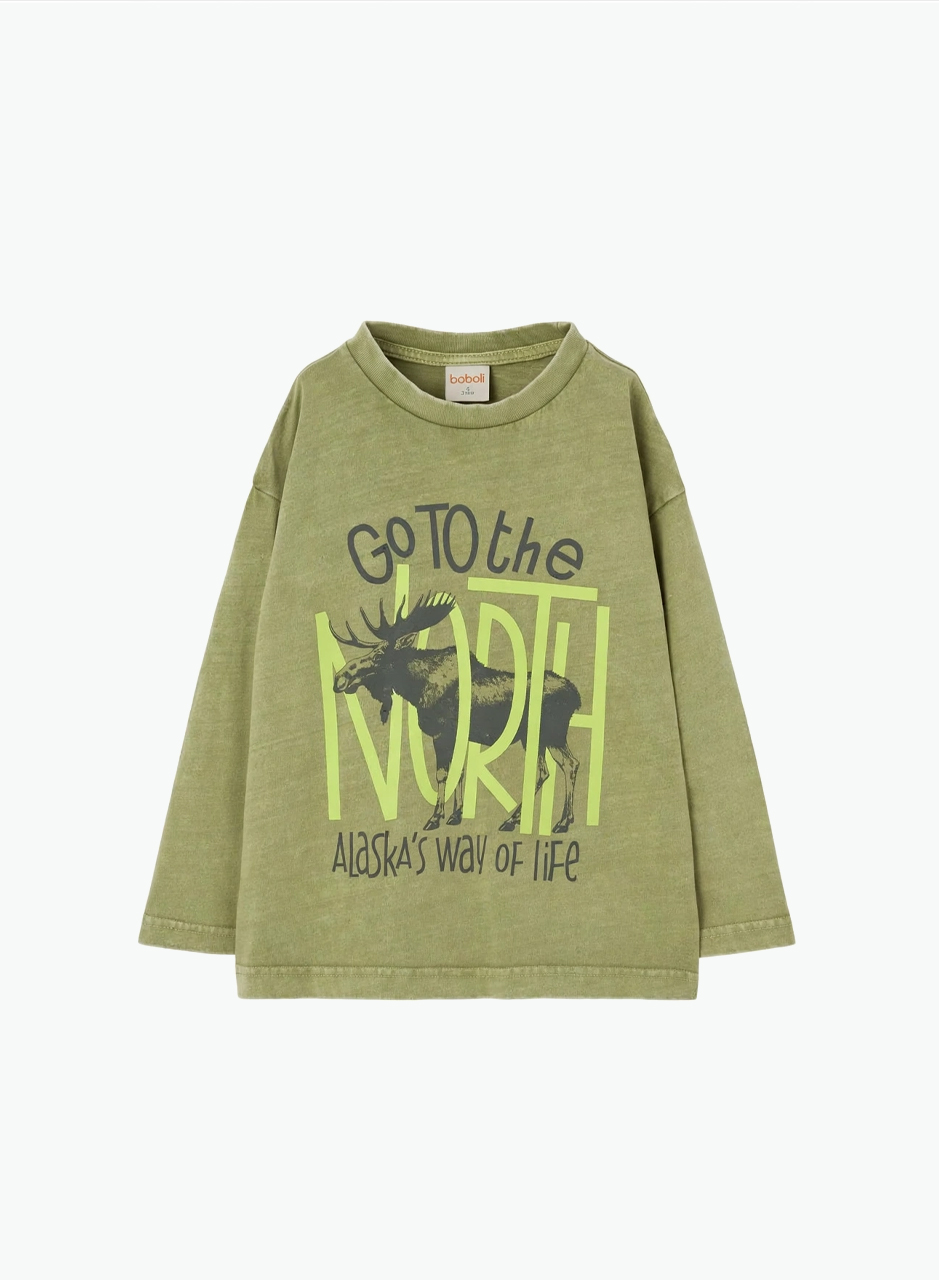 Knitted long sleeve shirt "Go to the north"