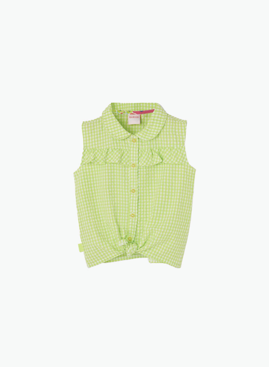 Клетчатая сарочка без рукавов для девочки