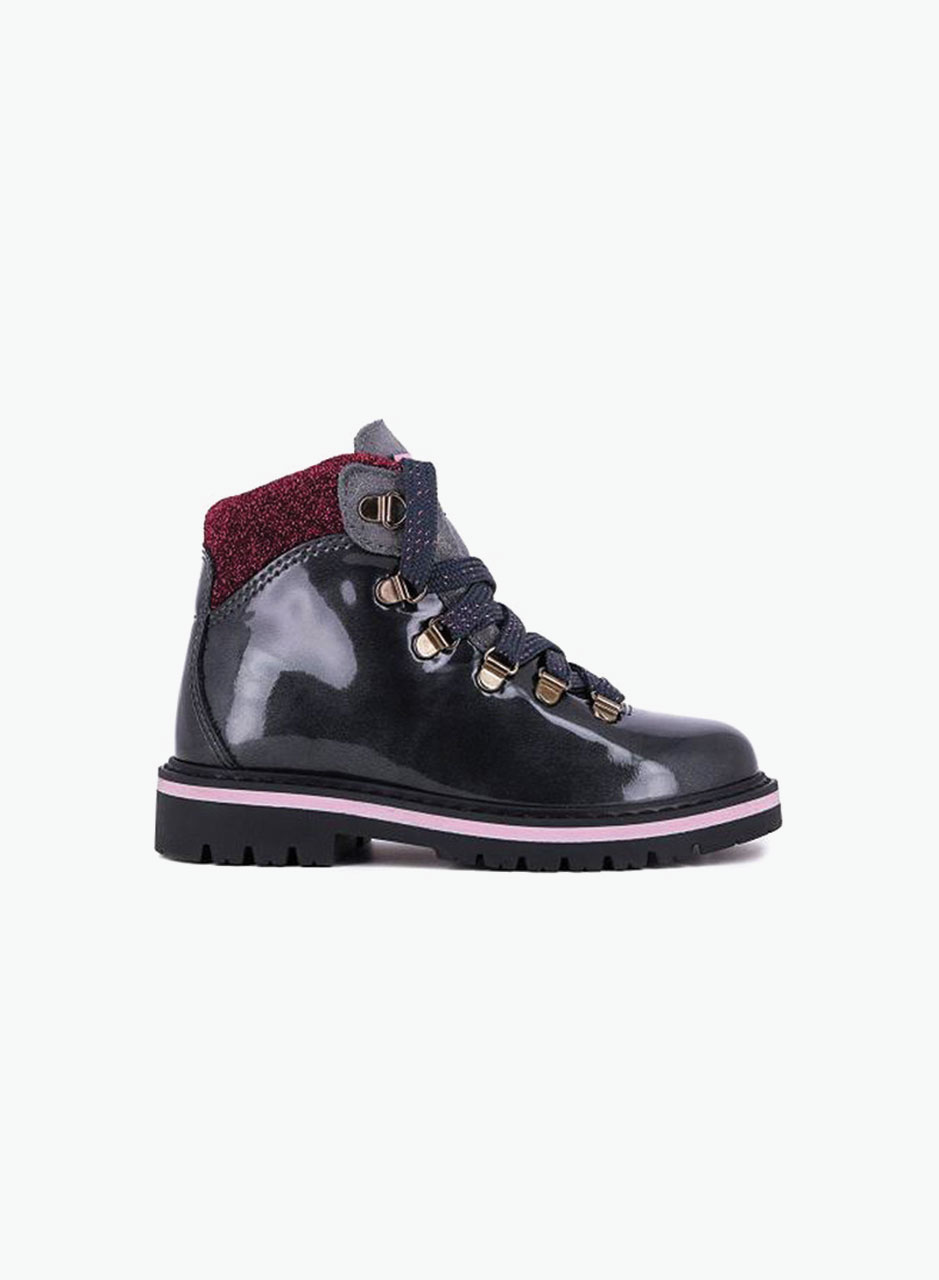 Autumn patent leather boots