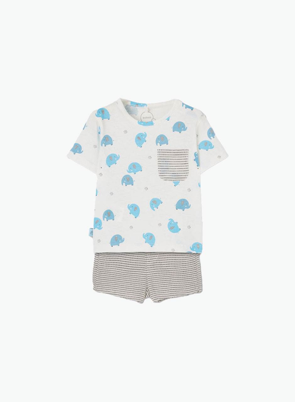 Комплект из шортов и футболки "Слоники"