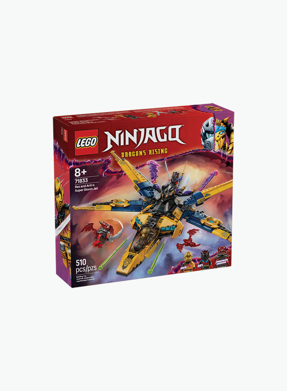 Կառուցողական խաղ Ninjago «Ռասի և Արինի սուպեր փոթորիկ ինքնաթիռը»