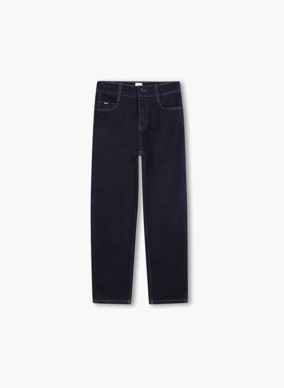 Denim straight pants