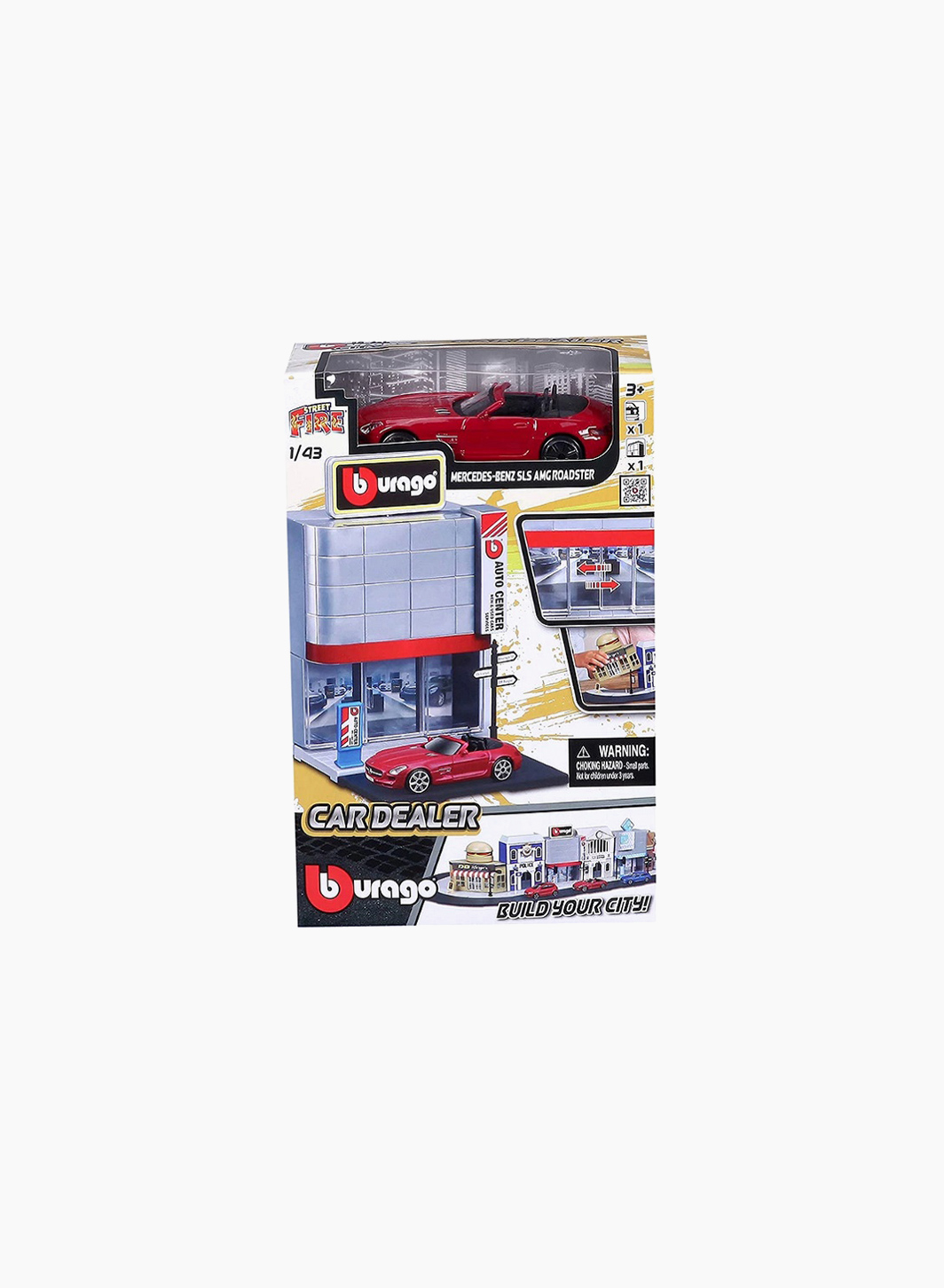 Play Set "STR. FIRE Bburago CITY, Car Dealer" Scale 1:43