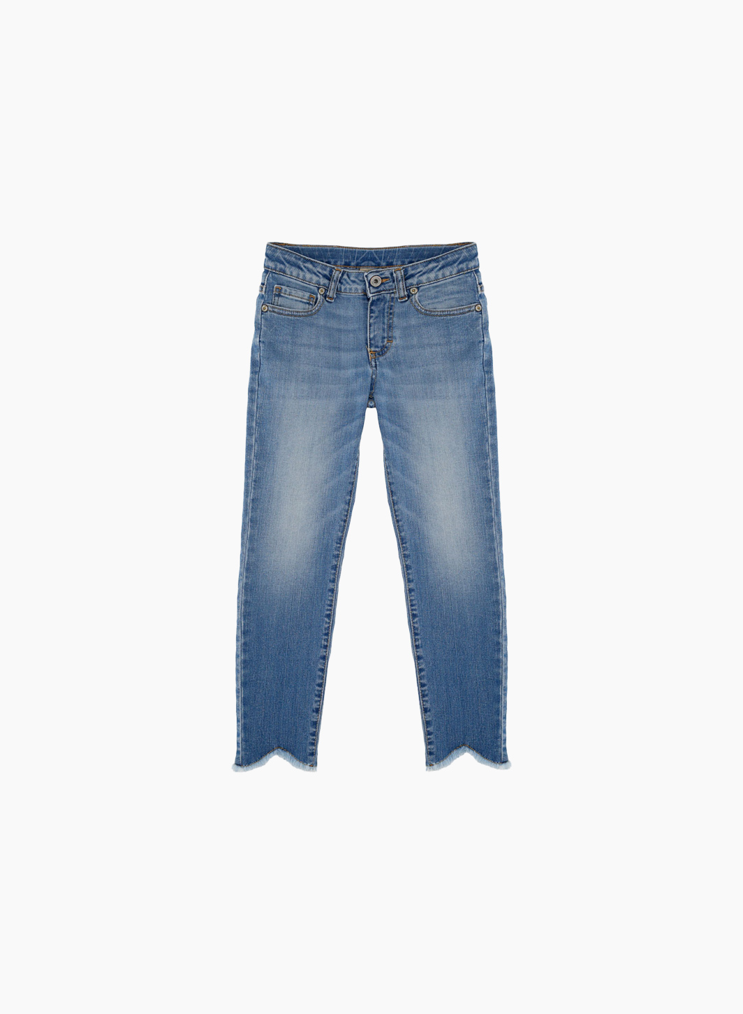 Jeans with V-shape cut