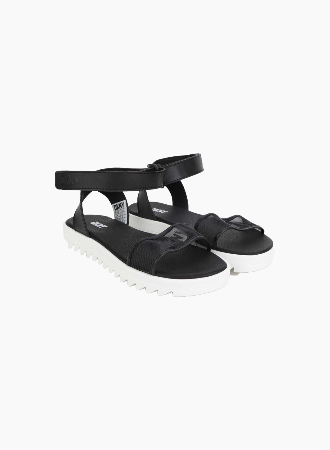 Սանդալներ բարձր տակացուով և DKNY պրինտով Սանդալներ բարձր տակացուով և DKNY պրինտով