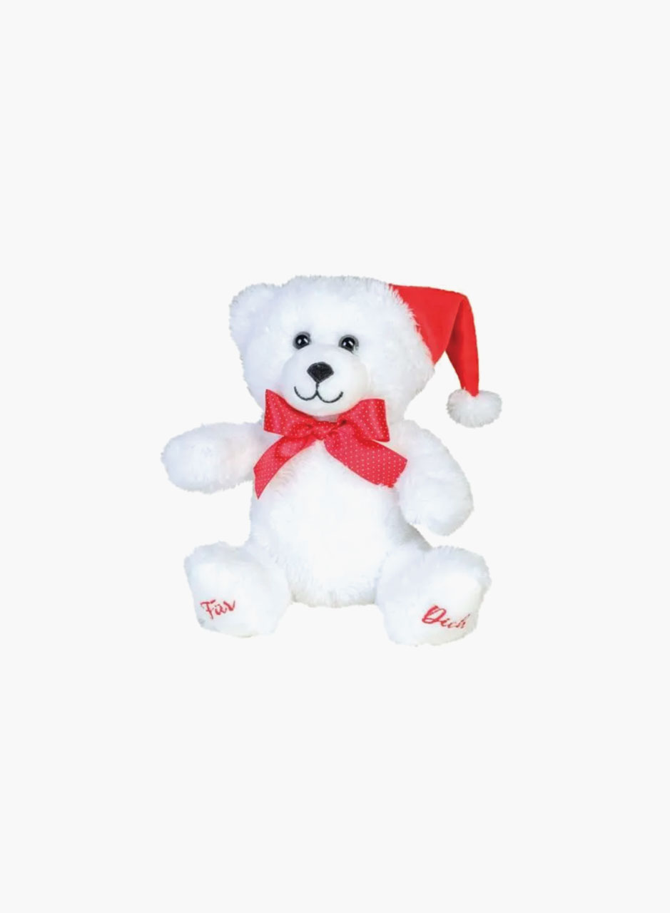 Stuffed toy "Bear with a Christmas hat"