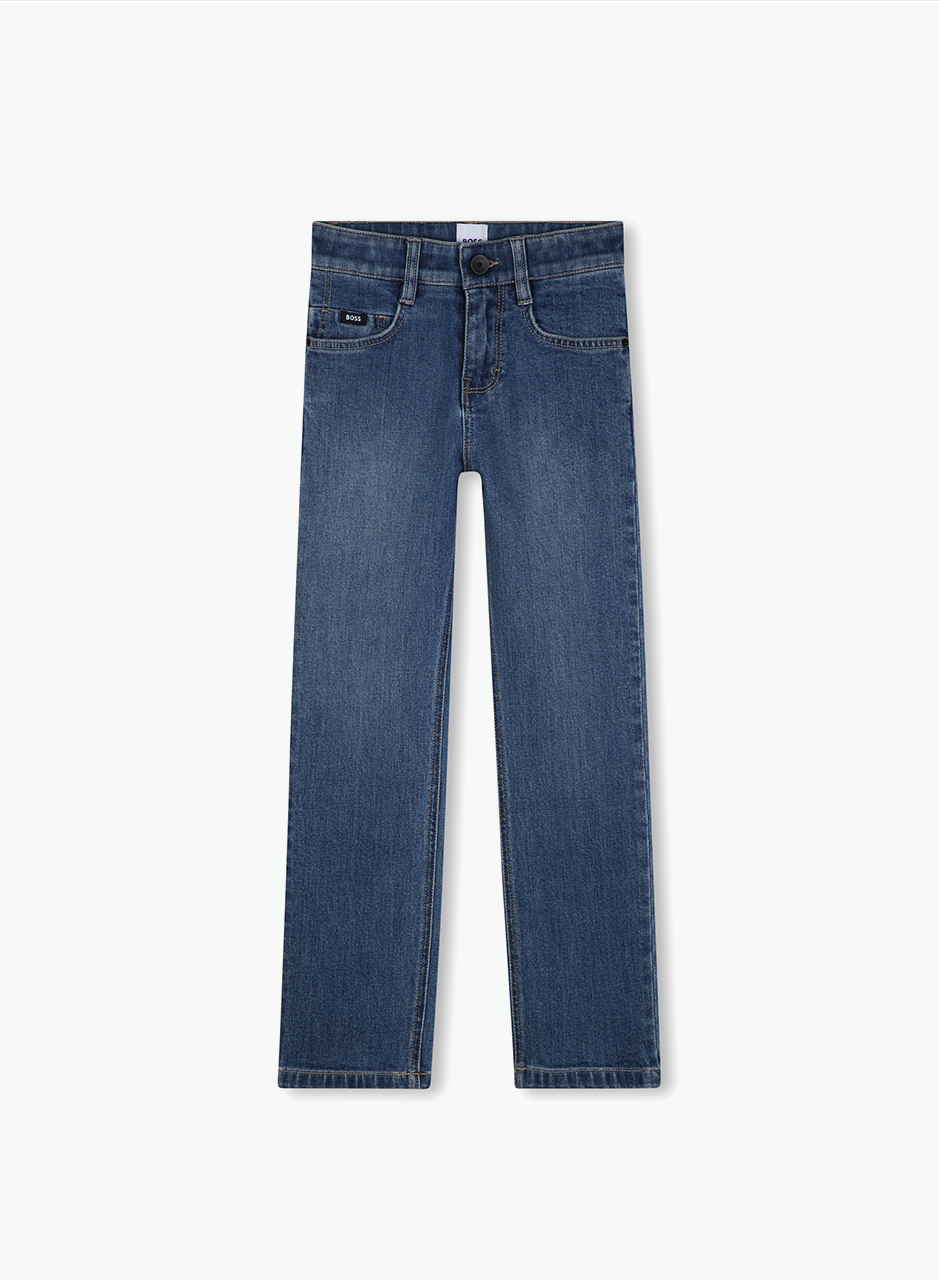Straight denim pants