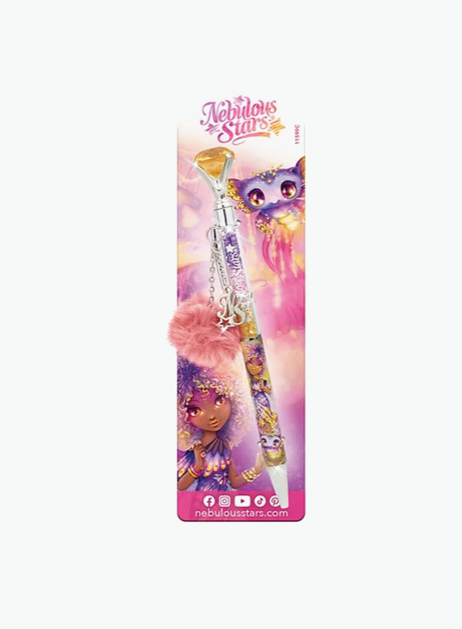 Ballpoint pen Nebulous Stars with pompom and crystals