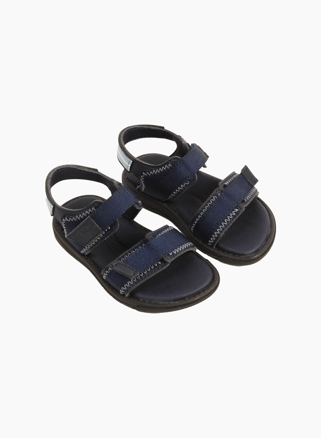 Bi-color sandals with heat embossed logo