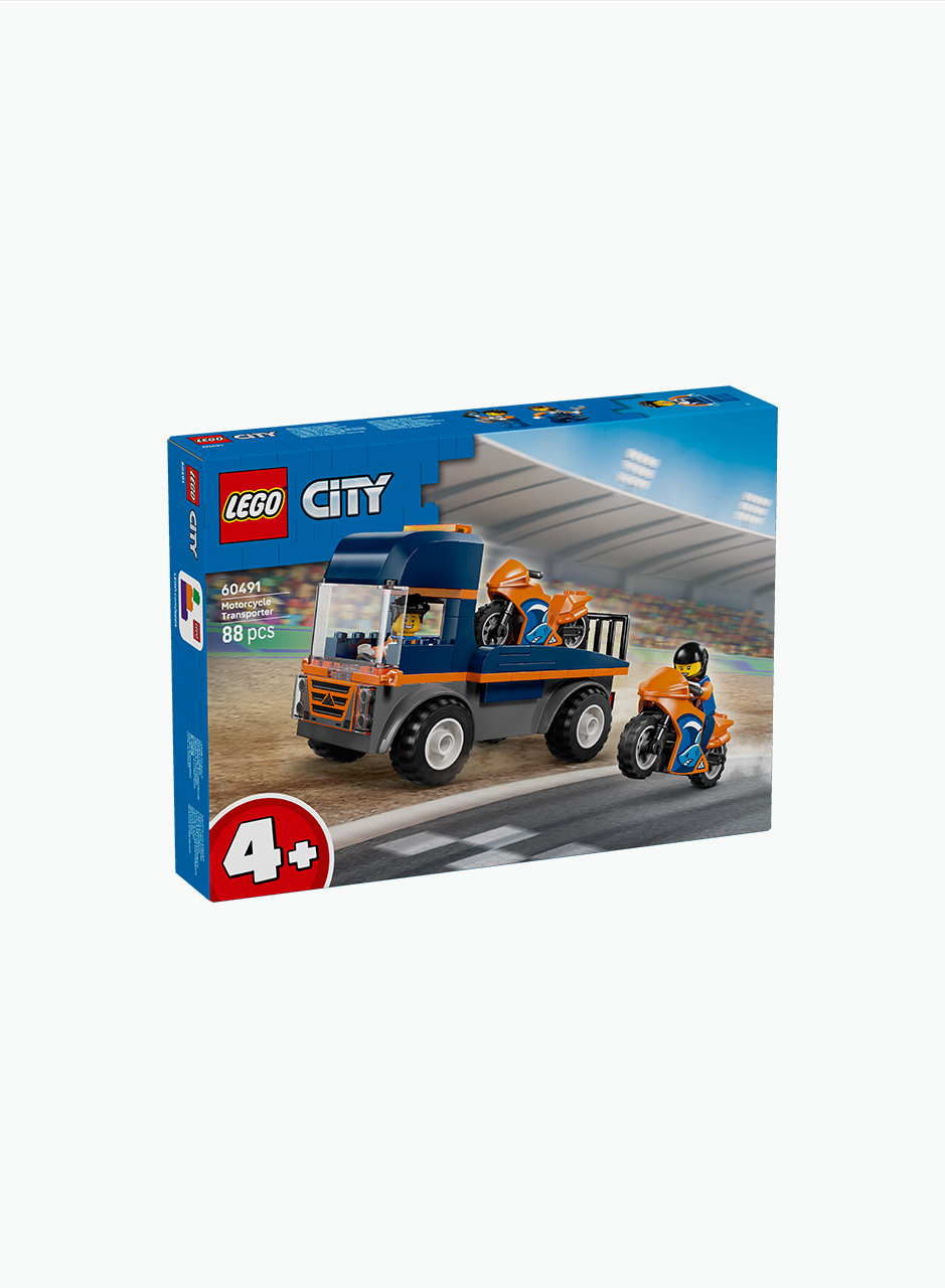 Конструктор City "Грузовик-платформа для перевозки мотоциклов"