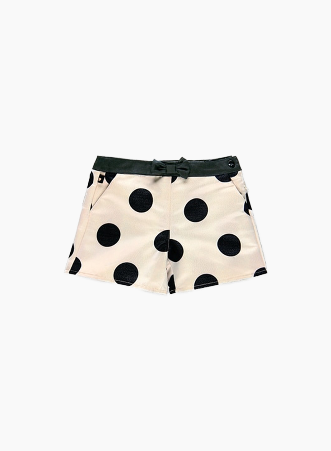 Polka dot shorts with bow on the waist