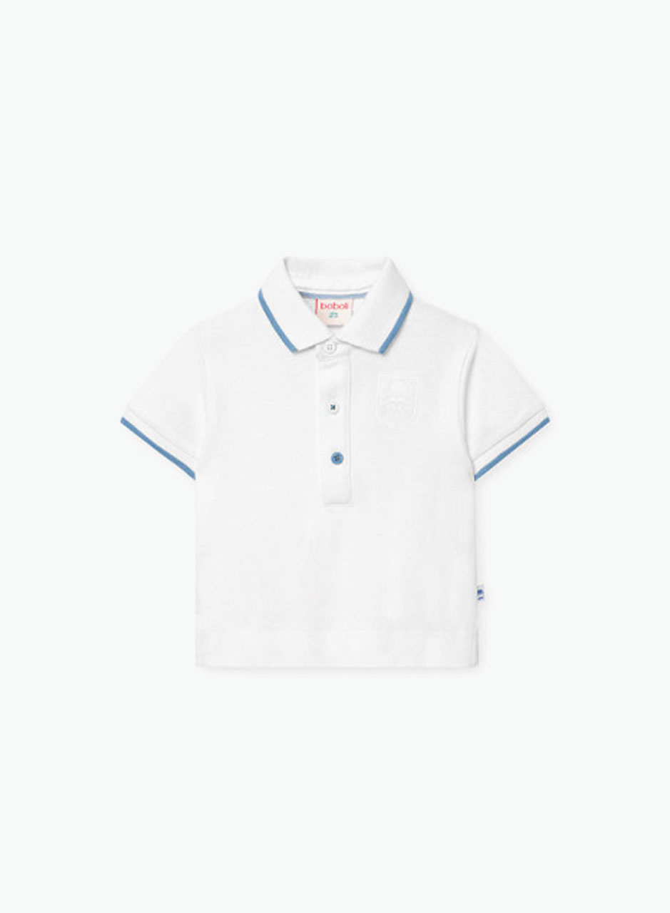 Polo with a ribbed collar
