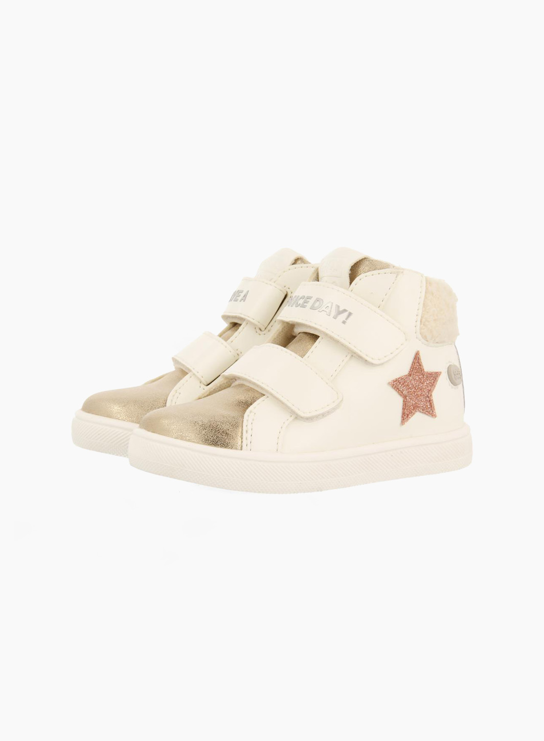 Gold glitter sneakers decorated with stars Gold glitter sneakers decorated with stars