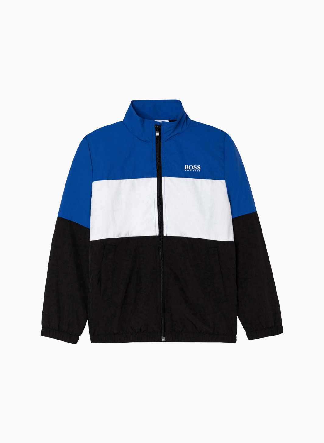 Polyamide track cardigan with printed logo on the chest