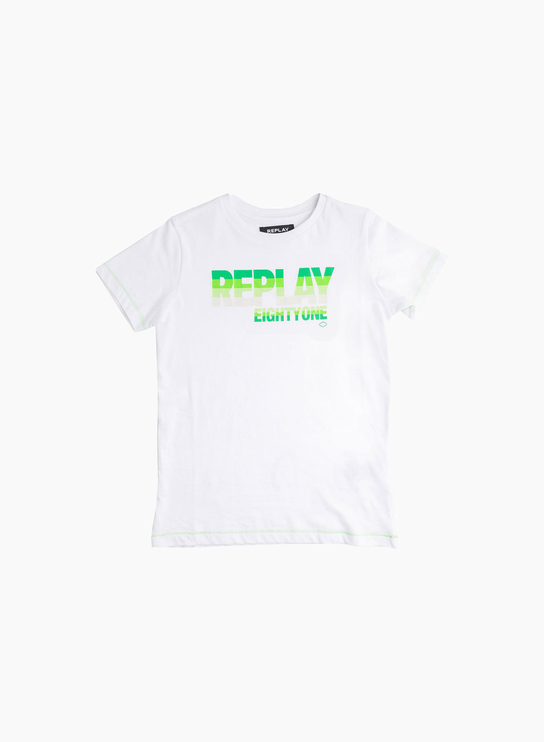 Short sleeve T-shirt with printed Replay logo