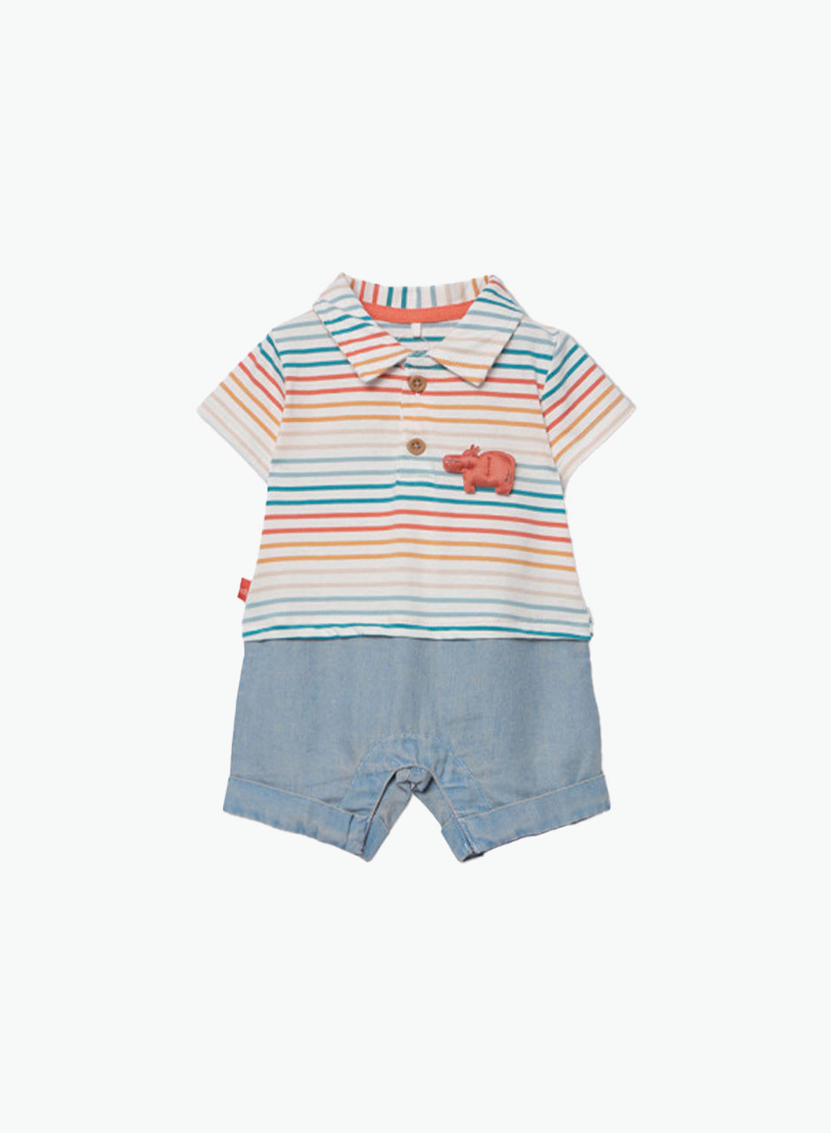Boy's bodysuit with collar "Hippopotamus"