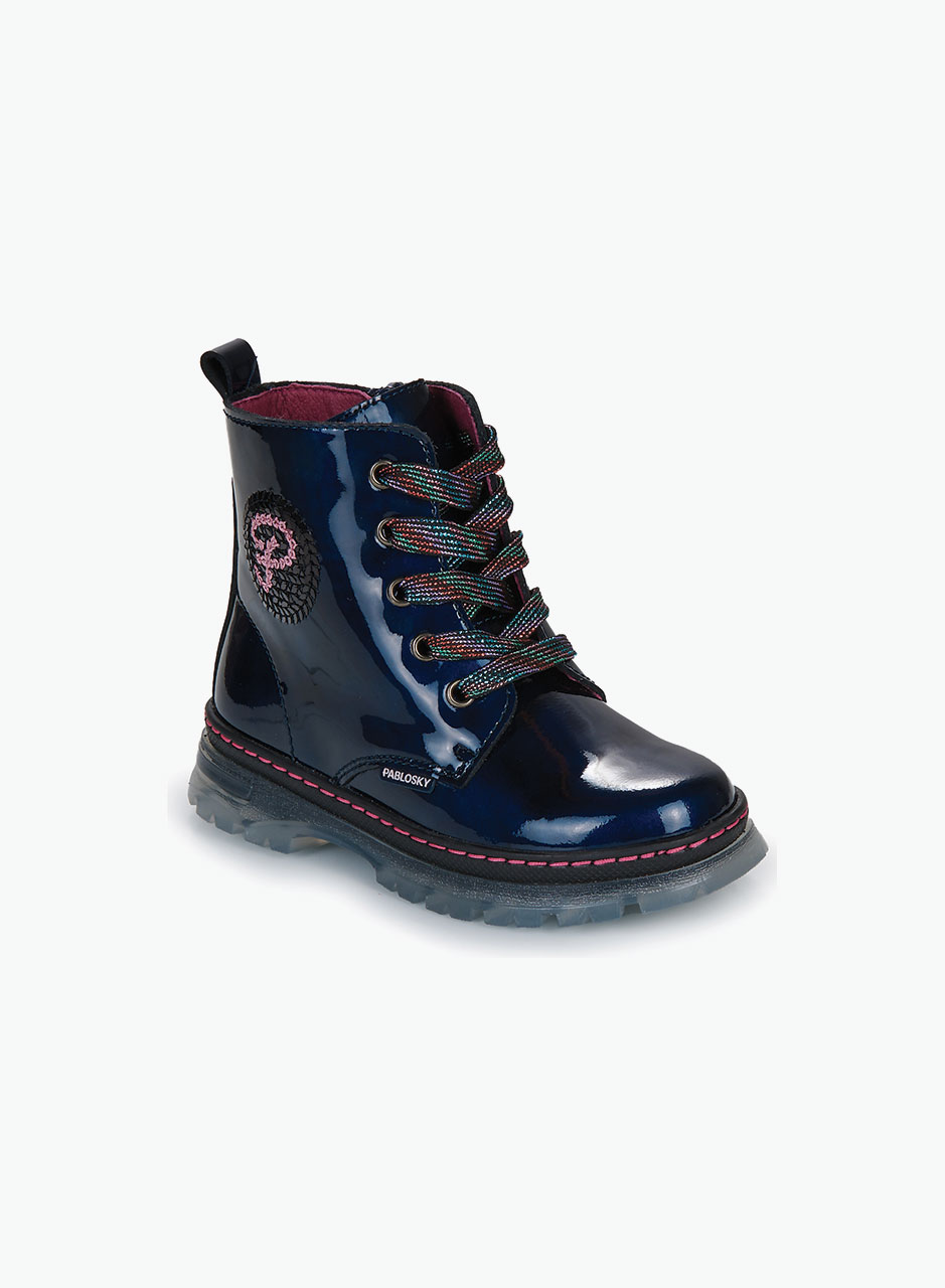 Patent leather high boots for girls