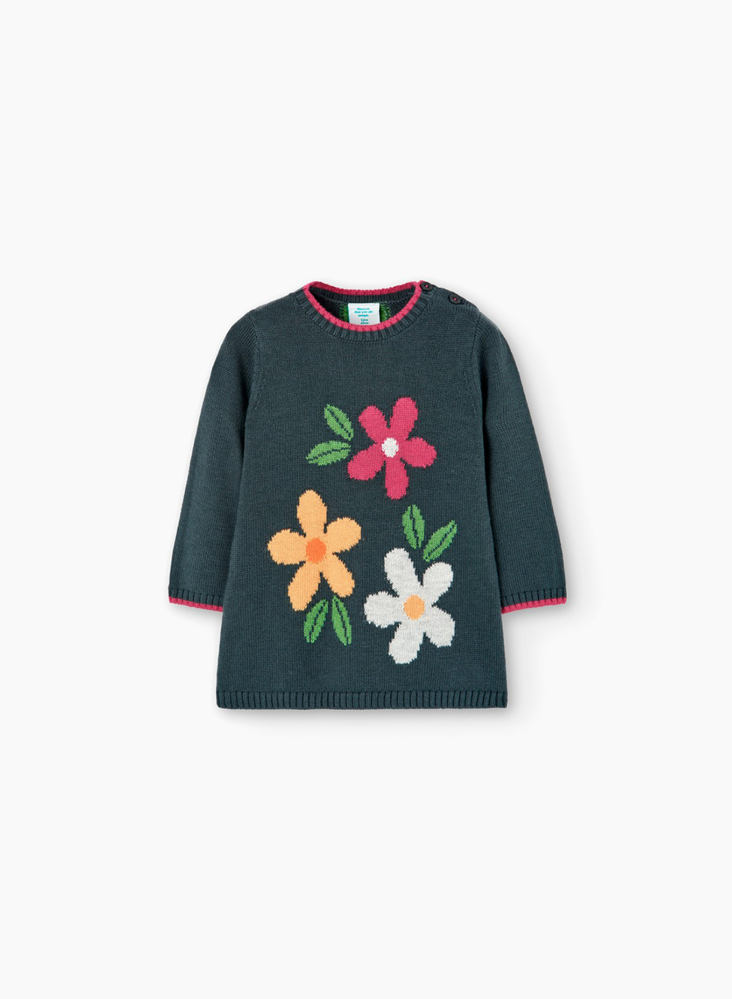 Knitwear dress "Large flowers"