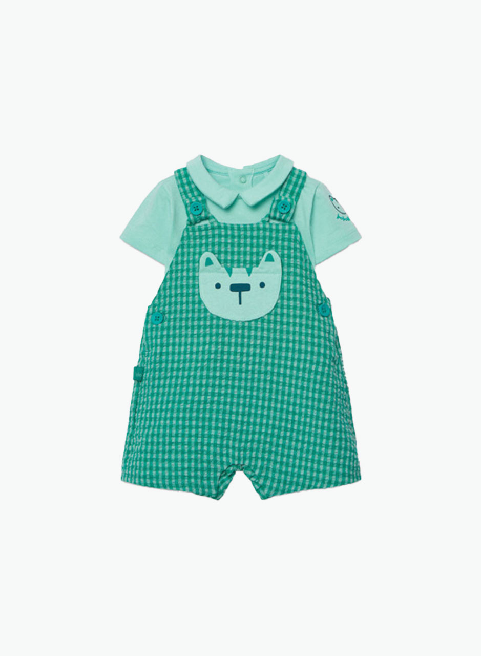 Комбинезон в клетку и боди