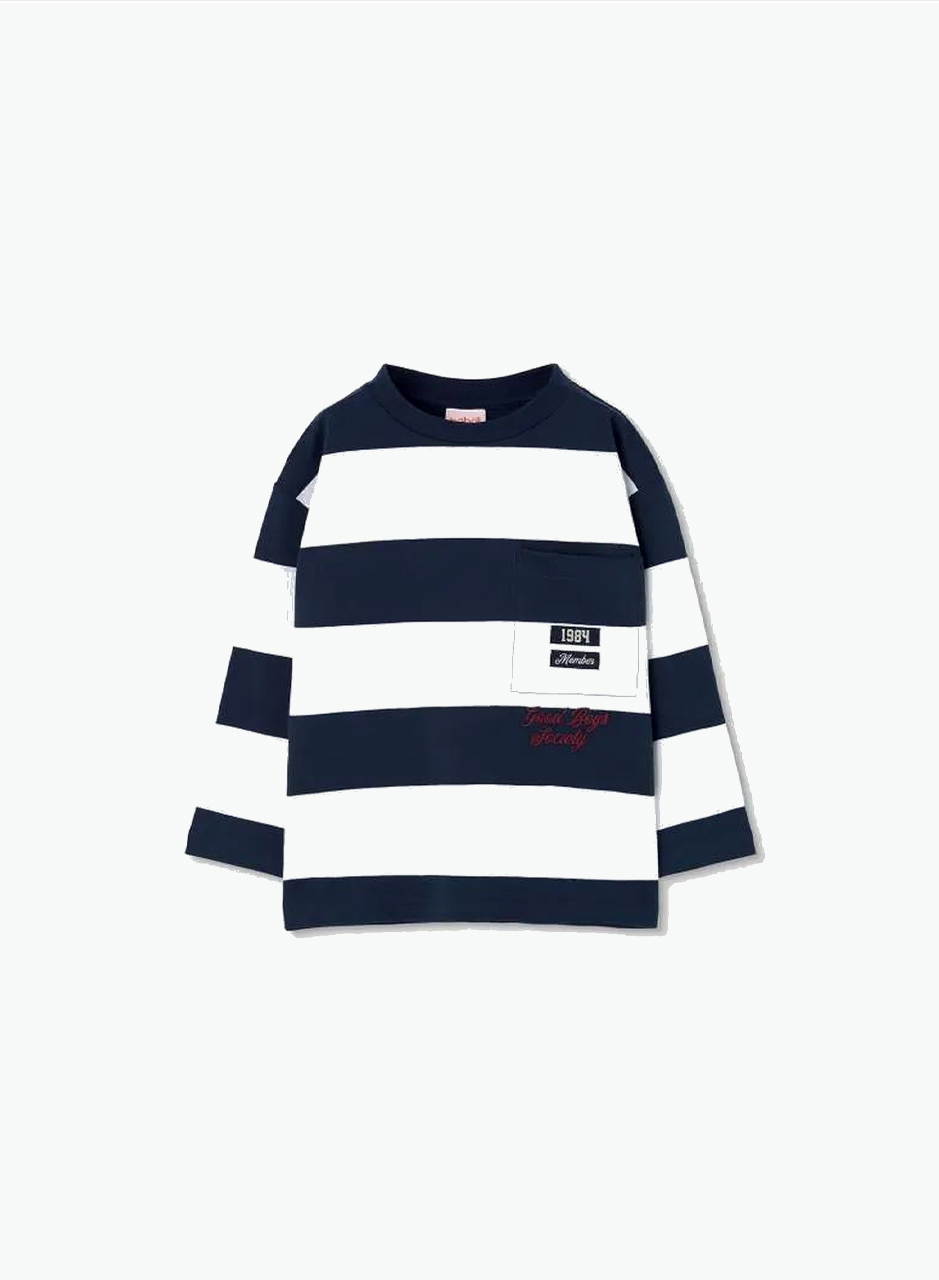 Striped long-sleeved T-shirt