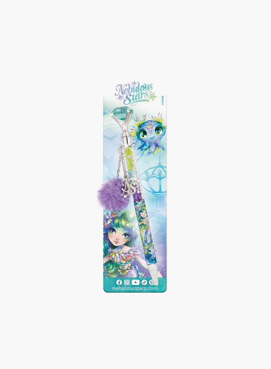 Ballpoint pen Nebulous Stars with pompom and crystals