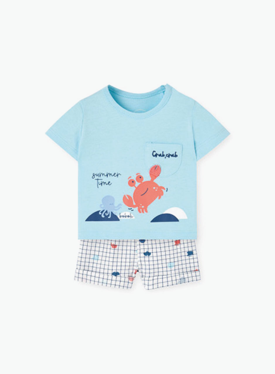 Shorts and T-Shirt set "The Adventures of crab"