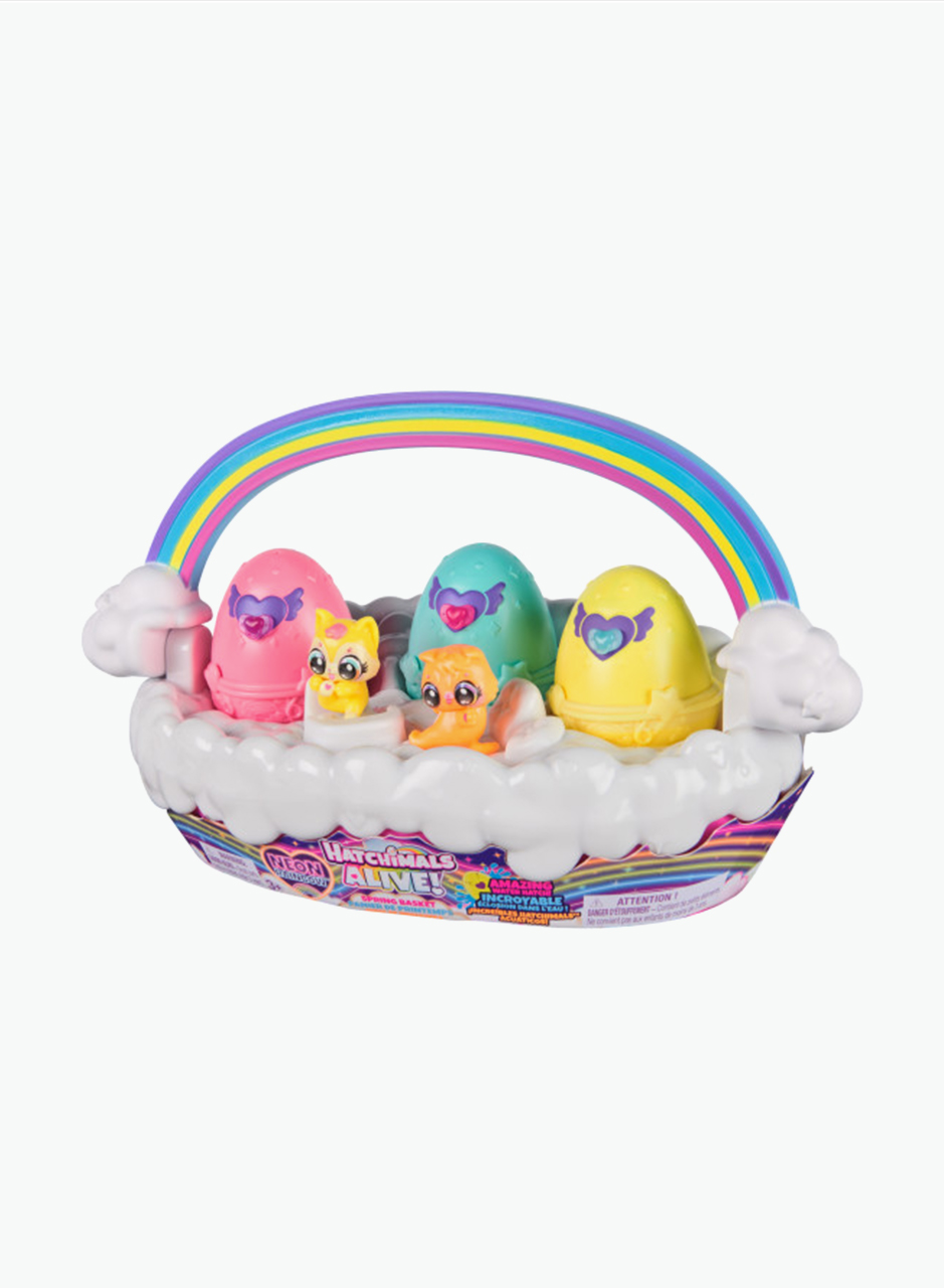 Playset Hatchimals Alive "Neon Rainbow Spring Basket"
