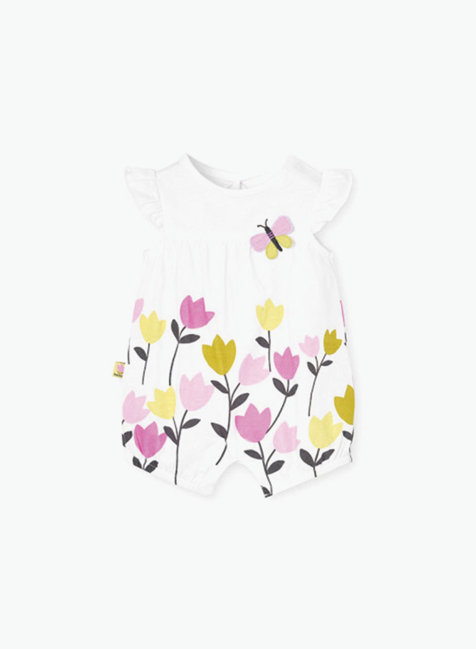 Baby bodysuit with flowers