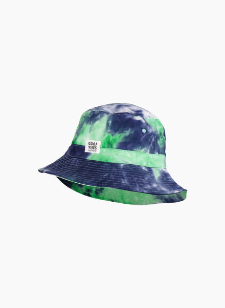 Hat with tie-dye print