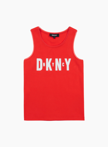 Tank top with printed DKNY logo