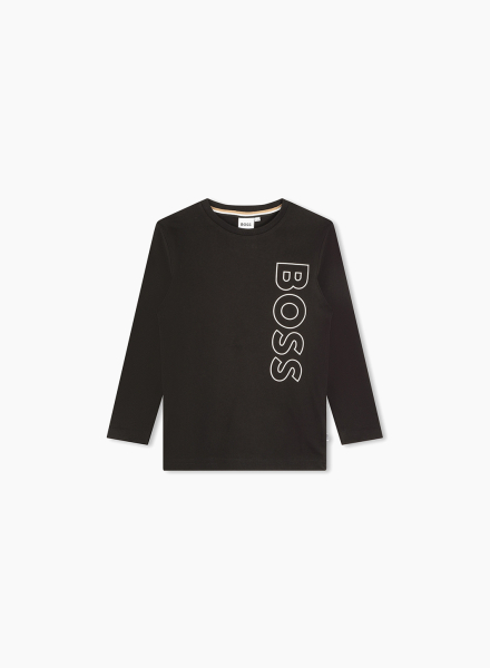 Long sleeve T-shirt with vertical logo