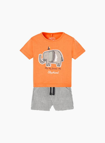 Комплект из футболки и шорт "Слон"