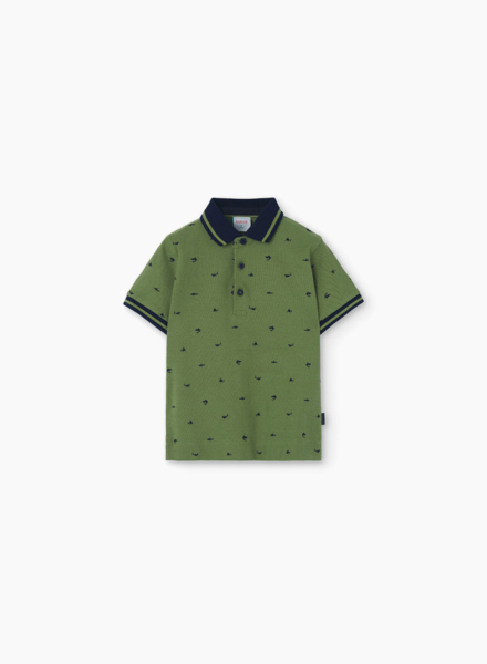 Polo shirt with small fish print
