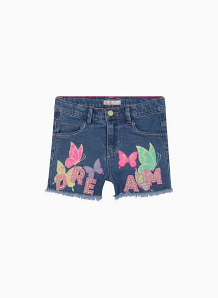 Denim shorts with butterflies