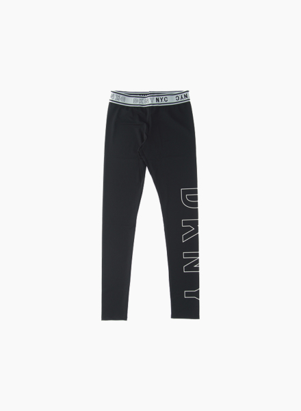 Sporty leggings with elasticated waist in jacquard