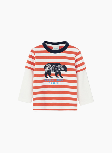 T-shirt with striped print "Bear"